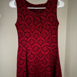 Red printed dress